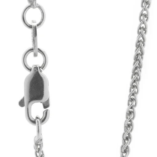 14 Karat White Gold Diamond Solitaire Swirl Necklace