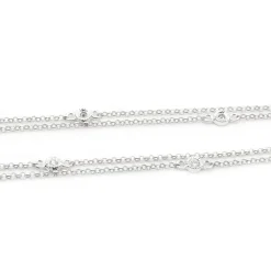 14 Karat White Gold Diamonds By The Yard Double Strand Necklace