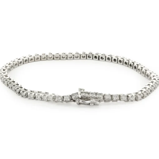 14 Karat White Gold Diamond Tennis Bracelet