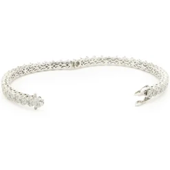 14 Karat White Gold Diamond Cluster Bangle Bracelet