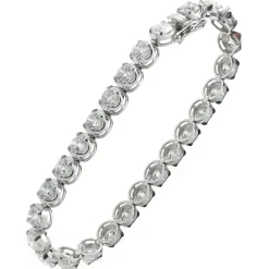 14 Karat White Gold Diamond Tennis Bracelet