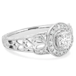 14 Karat White Gold Diamond Engagement Ring