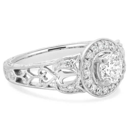 14 Karat White Gold Diamond Engagement Ring