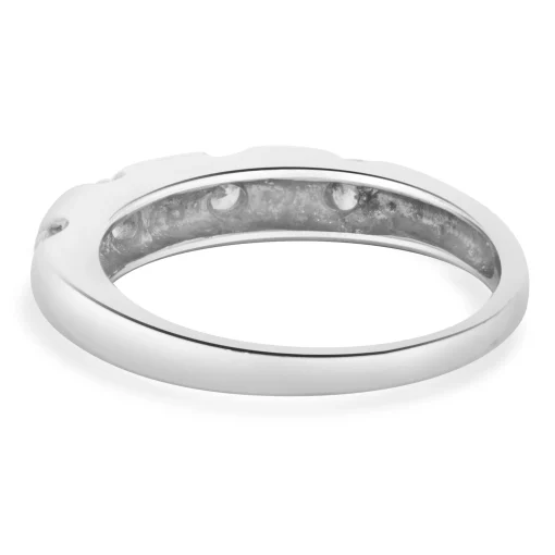 14 Karat White Gold Diamond Station Band