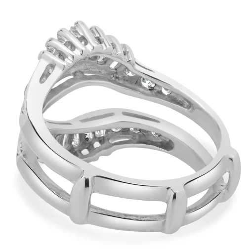 14 Karat White Gold Diamond Ring Guard