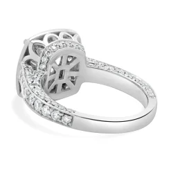 18 Karat White Gold Diamond Semi Mount with CZ Center
