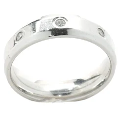 14 Karat White Gold Diamond Station 6MM Band