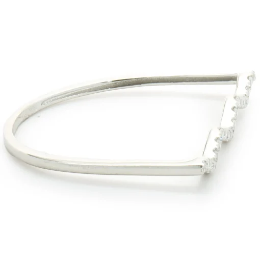 18 Karat White Gold Diamond ZigZag Ring