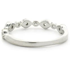 14 Karat White Gold Diamond Filigree Band