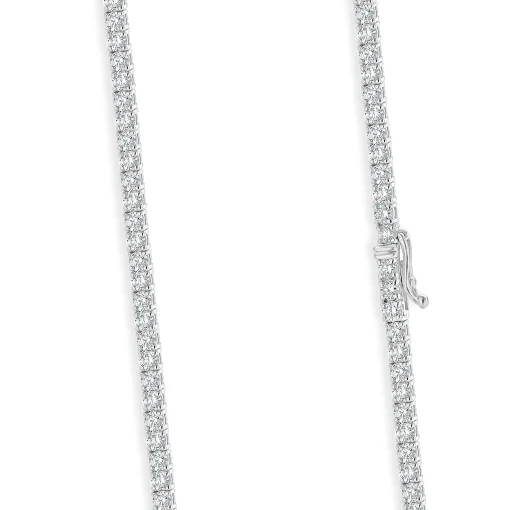 14 Karat White Gold Diamond Tennis Necklace