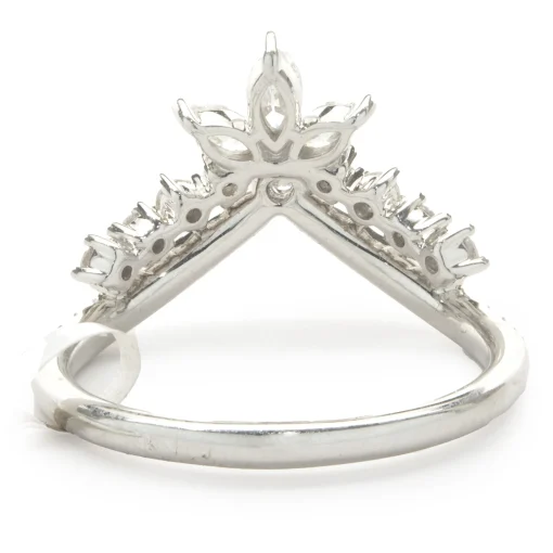 14 Karat White Gold Diamond Crown Band