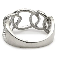 14 Karat White Gold Diamond Oval Link Band