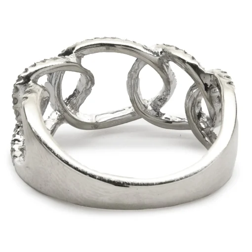 14 Karat White Gold Diamond Oval Link Band