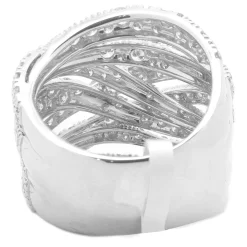18 Karat White Gold Diamond Wave Bypass Ring