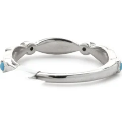 14 Karat White Gold Diamond and Turquoise Band