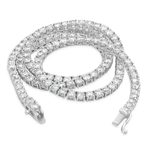 18 Karat White Gold Diamond Inline Tennis Necklace
