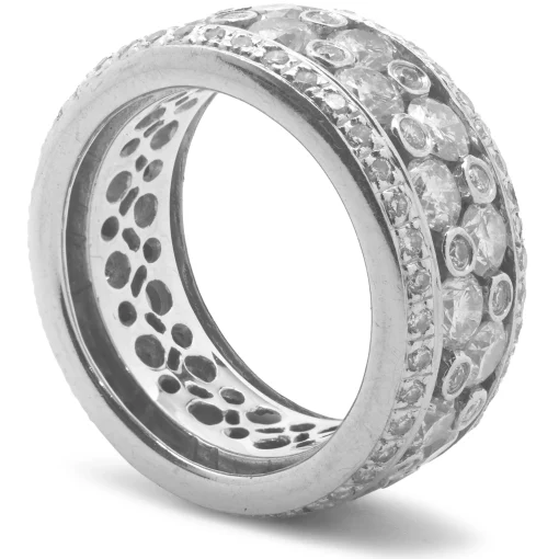18 Karat White Gold Diamond Bubble Eternity Band