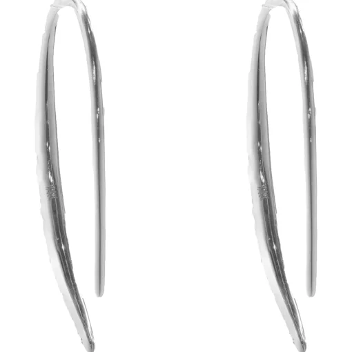 14 Karat White Gold Diamond Spear Through Earrings