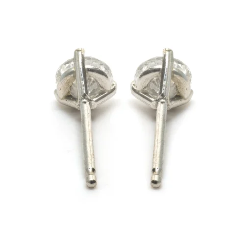 14 Karat White Gold Diamond Stud Earrings