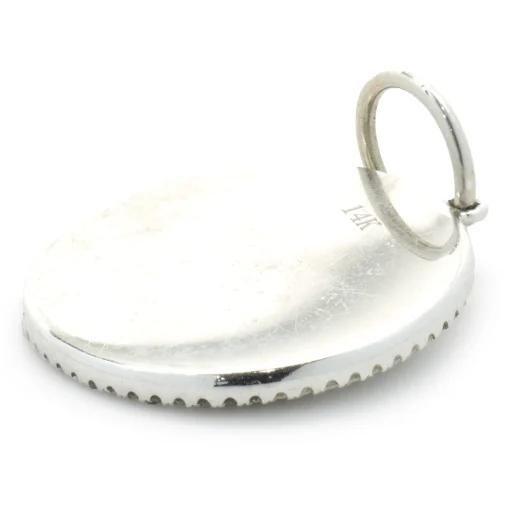 14 Karat White Gold Diamond Compass Medallion Pendant
