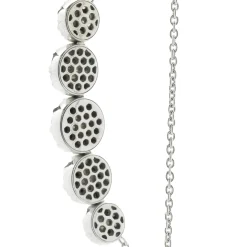 14 Karat White Gold Diamond Cluster Necklace