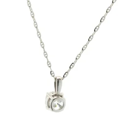 14 Karat White Gold Diamond Solitaire Necklace