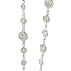 18 Karat White Gold Diamonds By The Yard Necklace