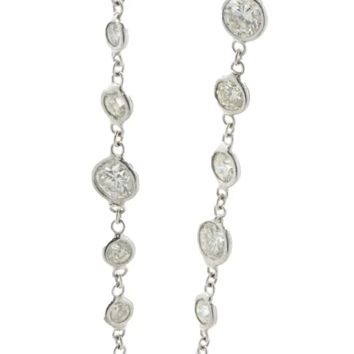 18 Karat White Gold Diamonds By The Yard Necklace