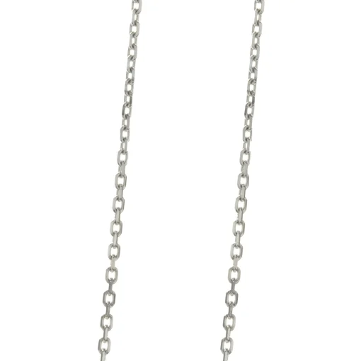 14 Karat White Gold Diamond Smile Necklace