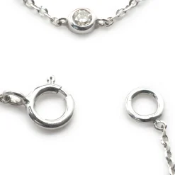 14 Karat White Gold Diamonds By The Yard Necklace