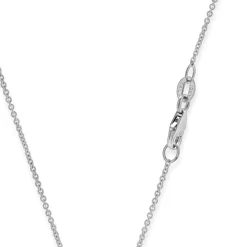 18 Karat White Gold Diamond and Emerald Open Heart Necklace