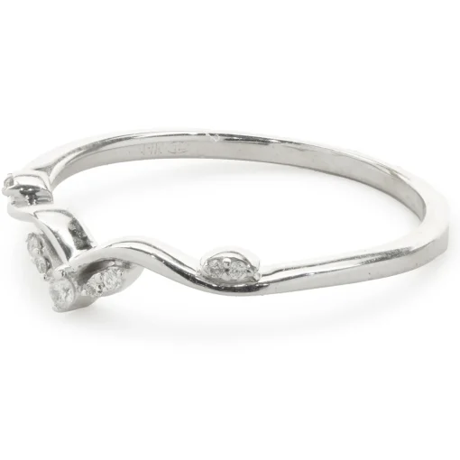 14 Karat White Gold Diamond Floral Crown Band