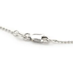 14 Karat White Gold Diamond F Disc Necklace