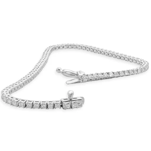 14 Karat White Gold Diamond Tennis Bracelet