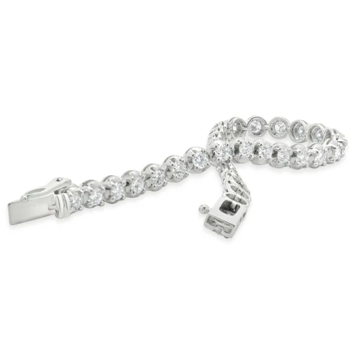 14 Karat White Gold Diamond Tennis Bracelet
