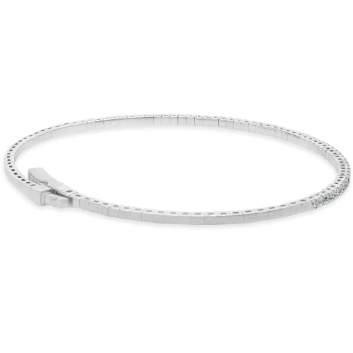 14 Karat White Gold Diamond Flex Bracelet