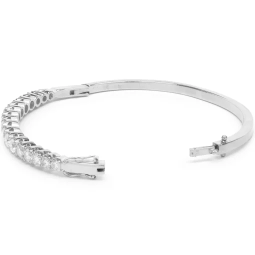 18 Karat White Gold Diamond Bangle Bracelet