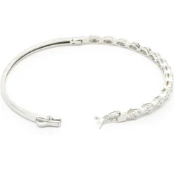 14 Karat White Gold Diamond Marquise Shape Bangle Bracelet