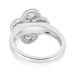 18 Karat White Gold Diamond Sweet Alhambra Ring