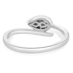 10 Karat White Gold Diamond Snake Bypass Ring