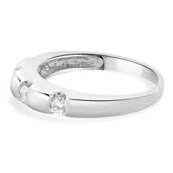 14 Karat White Gold Diamond Station Band