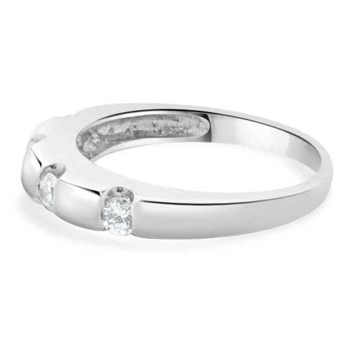 14 Karat White Gold Diamond Station Band