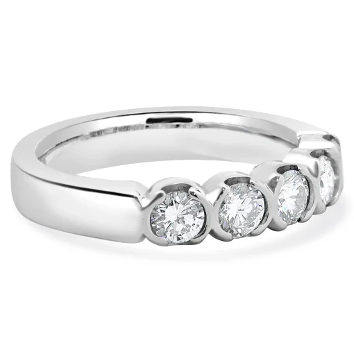 14 Karat White Gold Diamond Band