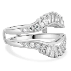 14 Karat White Gold Diamond Ring Guard