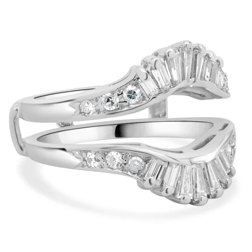 14 Karat White Gold Diamond Ring Guard