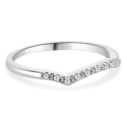 10 Karat White Gold Diamond Contour Band