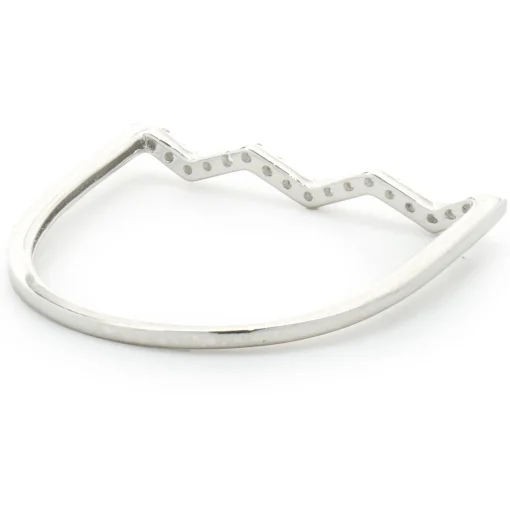 18 Karat White Gold Diamond ZigZag Ring