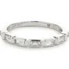 14 Karat White Gold East-West Diamond Baguette Band