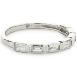14 Karat White Gold East-West Diamond Baguette Band