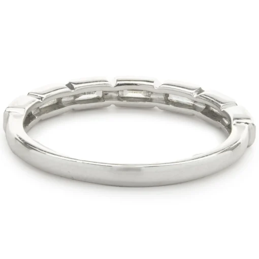 14 Karat White Gold East-West Diamond Baguette Band